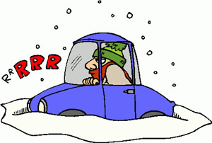 stuck in snow